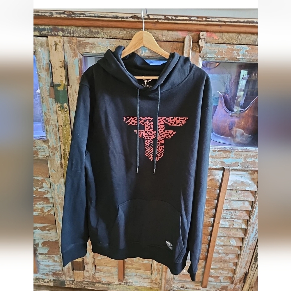 FF FALLEN SKATEBOARDS Blk Red Leopard SKATEBOARDING HOODIE DESIGN RETRO
